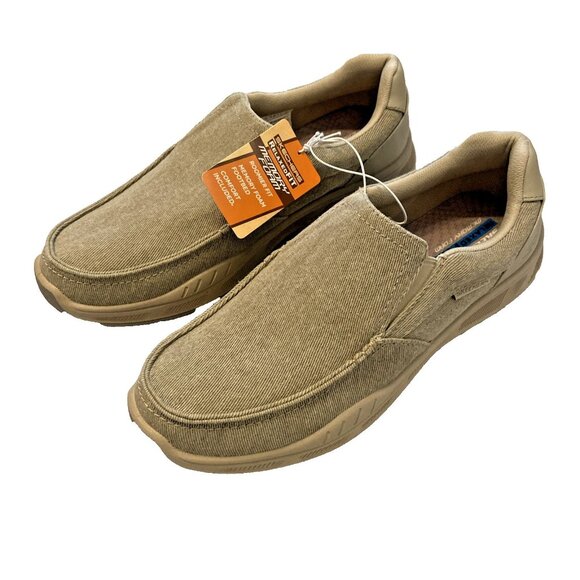 Skechers Cohagen Taupe Mens Casual Relaxed Fit Slip-On Loafer Shoes sz 13 - Picture 3 of 8
